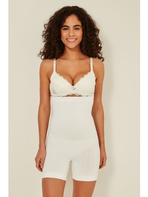 C&city C17026 Yüksek Bel Uzun Paça Korse Beyaz