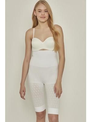 C&city C12015 Kadın Double Uzun Paça Korse Beyaz