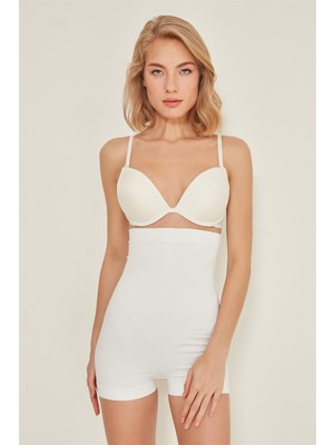 C&city C12047 Kadın Boxer Korse Beyaz