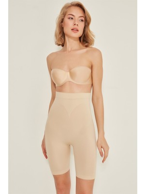 C&city C13005 Dikişsiz Uzun Paçalı Korse Ten