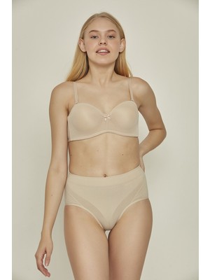 C&city C17025 Dikişsiz Düşük Bel İnce Slip Korse Ten