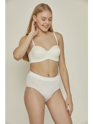 C&city C17025 Dikişsiz Düşük Bel İnce Slip Korse Beyaz