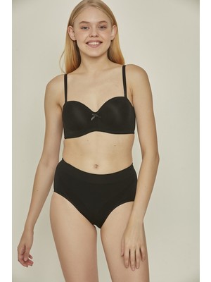 C&city C17025 Dikişsiz Düşük Bel İnce Slip Korse Siyah