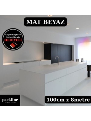 Packline Marketing Mat Beyaz Mobilya Dolap Tezgah Kaplama Folyosu 100CM x 8m
