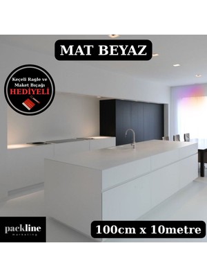 Packline Marketing Mat Beyaz Mobilya Dolap Tezgah Kaplama Folyosu 100CM x 10M