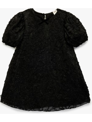 Koton Balon Kollu Bisiklet Yaka Elbise