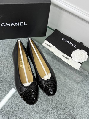 Chanel Siyah Kadın Topuklu Babet Ayakkabı Günlük Konfor ve Modern Stil