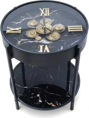 Livenda Metal Çarklı Sehpa Saat LIV146