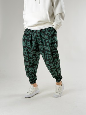 Cocopelli Chinese Desenli Pileli Erkek Jogger Pantolon COC2661