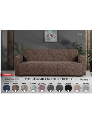 Bella Home Altınkoza Maksi Stil Strech Koltuk Örtüsü (3+3+1+1) - Likralı - Lastikli - Oturma Grubu