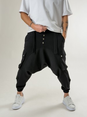 Cocopelli Garni Tasarım Erkek Siyah Spor Şalvar COC2652