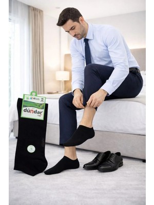 Dündar Erkek Bambu Dikişsiz Kokulu Patik Çorap Siyah 4' lü Paket