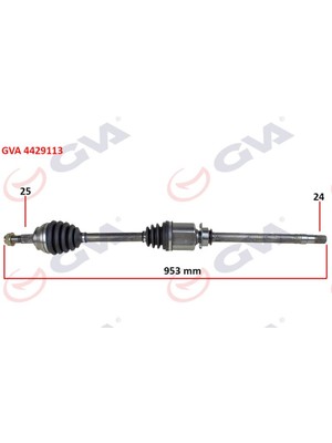 Gva 4429113 - Komple Aks Sağ Fıorıno 1.3 Mtj 07-13 953MM Aks Lale Li