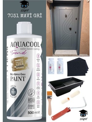 Aquacool Kendiliğinden Vernikli Çelik Ahşap Kapı Beyaz Eşya Mutfak Dolabı Fayans Petek Metal Boya 500 ml Set