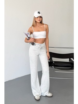 Giysa Kadın Beli Ayarlanabilir 3ip Eşofman Altı Gri - MW0000217