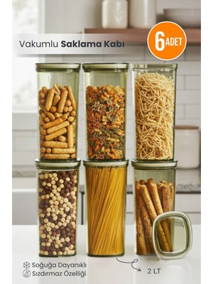 Orvila 6'lı Clario Sızdırmaz Saklama Kabı Vakumlu Erzak Kabı 2l