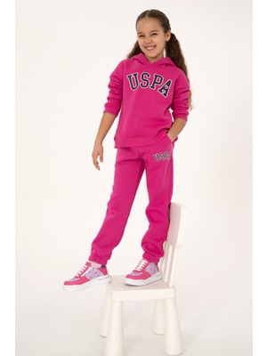 U.S. Polo Assn. Kız Çocuk Pembe Şardonlu Jogger Eşofman Altı Regular Fit %63 Pamuk 50317893-VR041