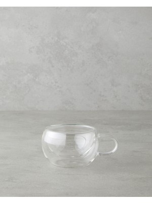 English Home Mistral Borosilikat Cam Çift Cidarlı Kupa 100 ml Şeffaf