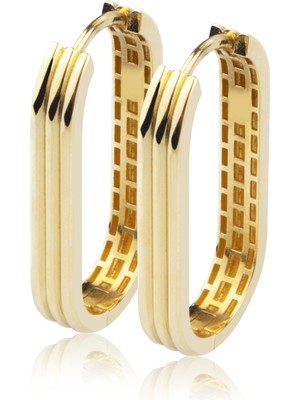 Harem Altın Üçlü Bant Altın Küpe HSM10046