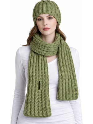 Uretti - Emine 9106 5465 El Örgüsü Bere ve Kaşkol Takımı