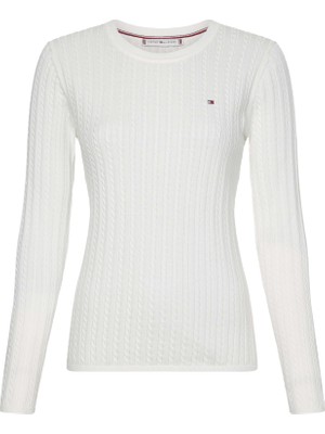 Tommy Hilfiger Kadın Bej Tommy Hilfiger Eo/ Erca Mını Cable Kadın Krem Kazak