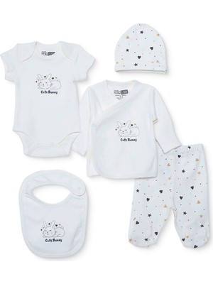Hellobaby Hellobaby Kız Bebek 5li Kutulu Hastane Çıkışı Çıtçıtlı Zarf Yaka Uzun Paça Uzun Kol