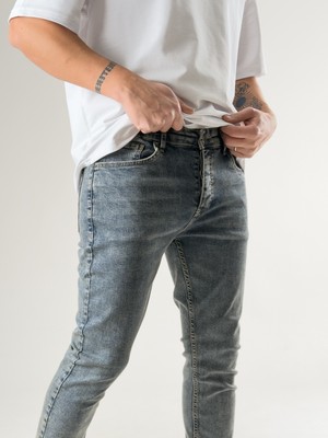Cocopelli Slim Fit Taşlanmış Mavi Erkek Kot Pantolon COC2718
