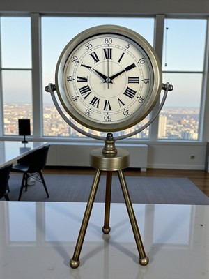 İlkyaz Fashion Zentime Eskitme Vintage Üç Ayaklı Masa Saati (Ilkyz-Fshon-34)