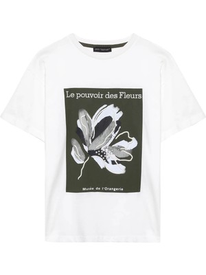 Quzu Taş Aksesuarlı Nakışlı Haki Kadın T-Shirt 180223