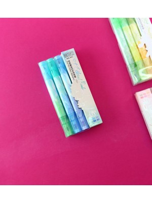 Giftmoda Pastel Tonlu Çift Uçlu Fosforlu Kalem Seti – 3'lü
