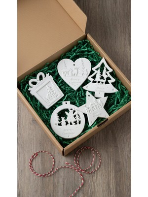 Mikido Box Yeni Yıl Yılbaşı Süsü Seti 5’li - Dekoratif Ağaç Süsleri - Yılbaşı Ağacı Süsü - Yeni Yıl Hediye