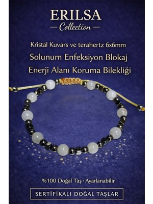Erilsa Sertifikalı Solunum Enfeksiyon Blokaj Enerji Alanı Bilekliği – Kristal Kuvars Terahertz Doğaltaş