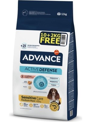 Advance Sensitive Somonlu ve Pirinçli Orta ve Büyük Irk Yetişkin Köpek Maması 10 kg + 2 kg Hediyeli