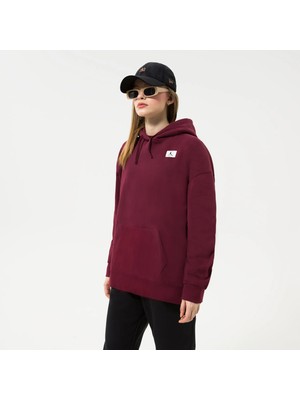 Nike Jordan Flight Fleece Oversize Hoodie Kadın Bordo Kapüşonlu Sweatshirt