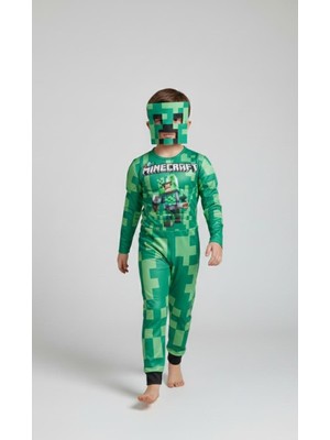 Arya Kostüm Minecraft Çocuk Kostümü 3-8 Yaş - Şirin ve Eğlenceli Minecraft Karakteri Kostümü, Çocuk Kostüm