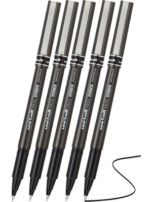 Artlantis Siyah Pilot Kalem UB-155 Micro Deluxe 5 Adet Uniball Pilot Kalem 0.5 mm Roller Uçlu Pilot Kalem Ince Uçlu Likit Mürekkep