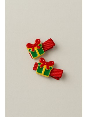 Yılbaşı Hediye Kutusu Figürlü Bebek Çıtçıt Toka Seti – 2’li Kız Çocuk Tokası