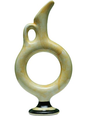 E38 El Işçiliği Halkalı Çini Vazo 30*15 cm - 6425