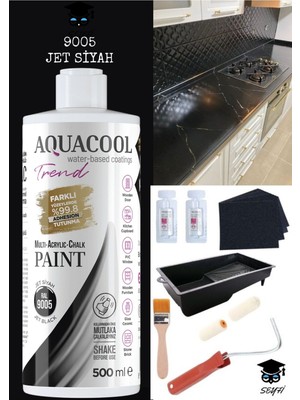 Aquacool Kendiliğinden Vernikli Çelik Ahşap Kapı Beyaz Eşya Mutfak Dolabı Fayans Petek Metal Boya 500 ml Set