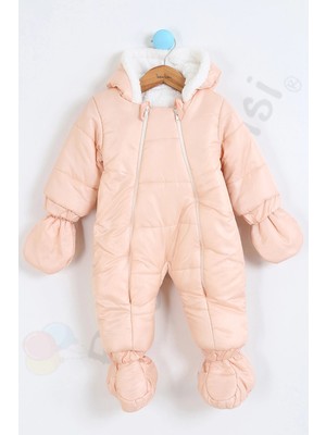 Bebek Vadisi Yeni Eldivenli Kapüşonlu Patikli Içi Peluş  Çocuk Kar Kışlık Kız Bebek Astronot Tulum Kozmonot Mont