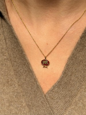 Tep's Jewellery Kırmızı Mineli Gümüş Minimal Fil Kolye