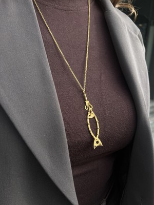 Tep's Jewellery Özel Tasarım Gümüş Oltada Balık Kolye