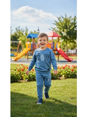 Tuma Collection Erkek Çocuk Kışlık Eşofman Takımı Sweatshirt Alt Pamuklu Üç Iplik Şardonlu Günlük Kombin 3-4-5-6-7 Yaş