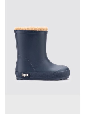 Igor Yogi Borreguito Çocuk Lacivert Kürklü Yağmur Çizmesi W10306-003