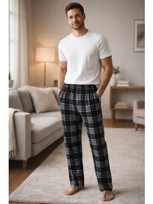 Made By Me Erkek Ekoseli Pijama Altı | %100 Pamuk | Cepli | Rahat Kesim | Günlük & Ev Giyimi