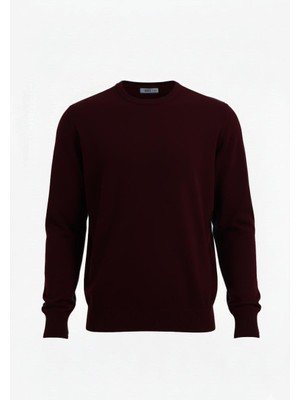 Uki Bordo Bisiklet Yaka Triko Kazak