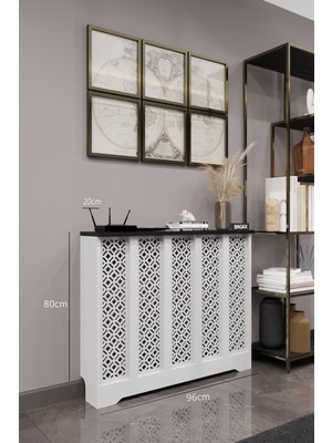 Bagax Pera Model, Beyaz Üstü Siyah Renk,iç Ölçü 96 cm Dış Ölçü 100 cm Petek Kaplama, Dresuar