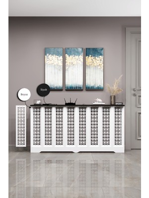 Bagax Ayasofya Model, Beyaz Üstü Siyah Renk,iç Ölçü 156 cm Dış Ölçü 160 cm Petek Kaplama, Dresuar