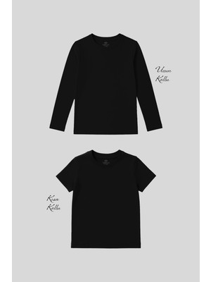 Tommy Life Standart Fit Basic O Yaka 2li Paket Siyah Unisex Çocuk T-Shirt