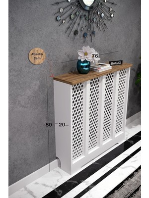 Bagax Bodrum Model,beyaz Üstü Çam Renk,iç Ölçü 76 cm Dış Ölçü 80 cm Petek Kaplama, Dresuar